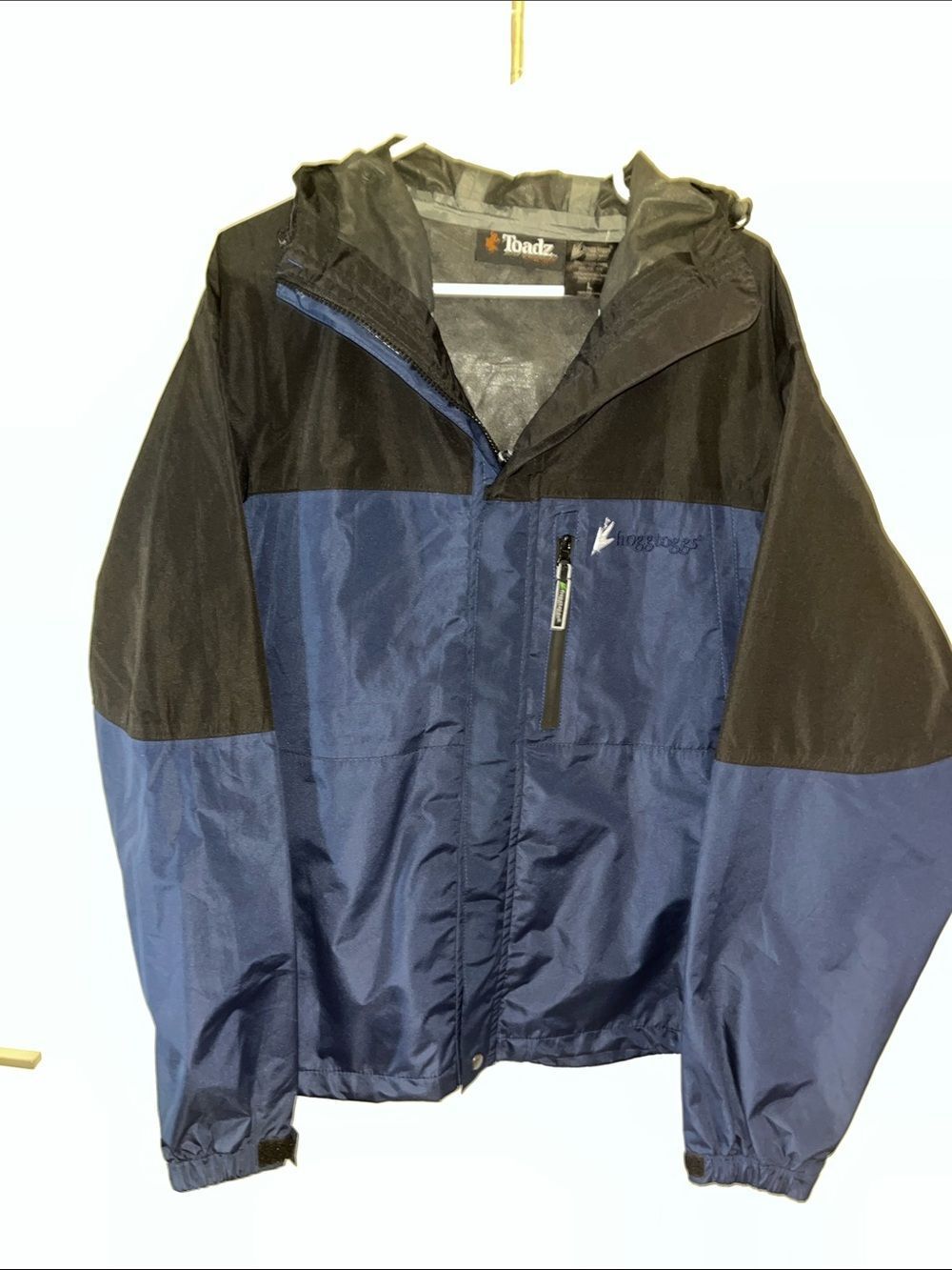 Frog Toggs TOADZ Waterproof Sealed Seams front hooded rain hike parka jacket L